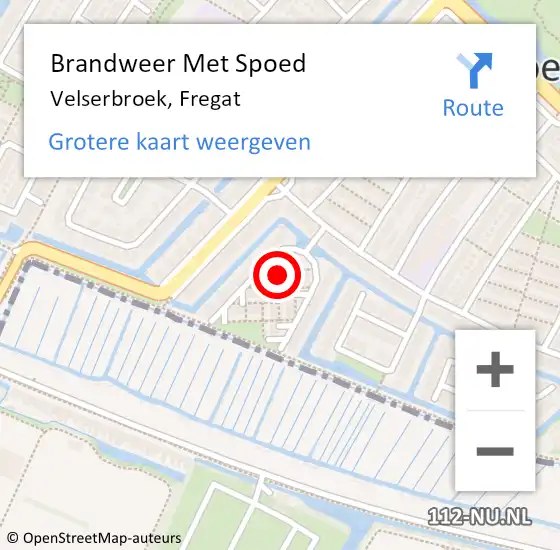 Locatie op kaart van de 112 melding: Brandweer Met Spoed Naar Velserbroek, Fregat op 3 september 2022 22:21