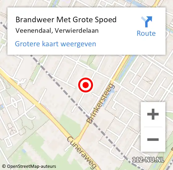 Locatie op kaart van de 112 melding: Brandweer Met Grote Spoed Naar Veenendaal, Verwierdelaan op 3 september 2022 22:40