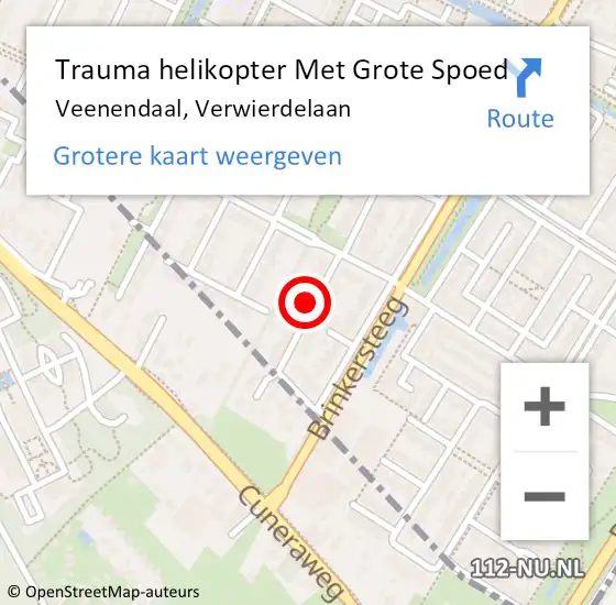 Locatie op kaart van de 112 melding: Trauma helikopter Met Grote Spoed Naar Veenendaal, Verwierdelaan op 3 september 2022 22:41