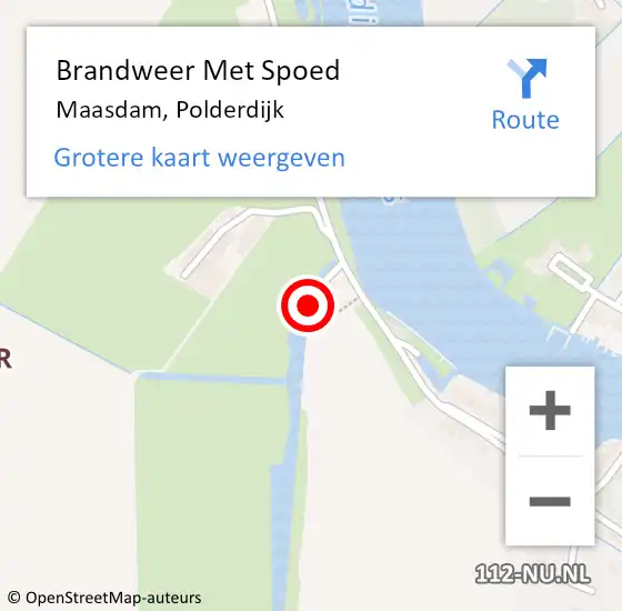 Locatie op kaart van de 112 melding: Brandweer Met Spoed Naar Maasdam, Polderdijk op 3 september 2022 23:06