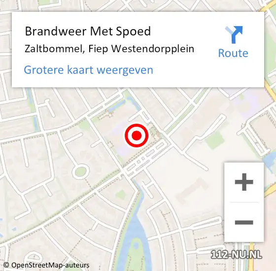 Locatie op kaart van de 112 melding: Brandweer Met Spoed Naar Zaltbommel, Fiep Westendorpplein op 3 september 2022 23:13