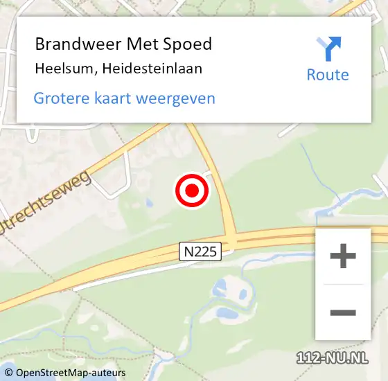 Locatie op kaart van de 112 melding: Brandweer Met Spoed Naar Heelsum, Heidesteinlaan op 4 september 2022 00:34