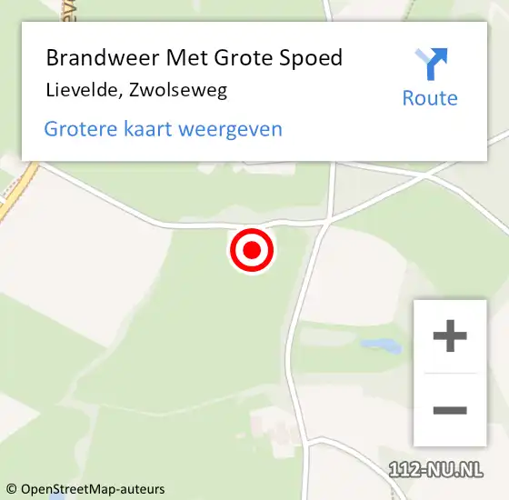 Locatie op kaart van de 112 melding: Brandweer Met Grote Spoed Naar Lievelde, Zwolseweg op 4 september 2022 00:45