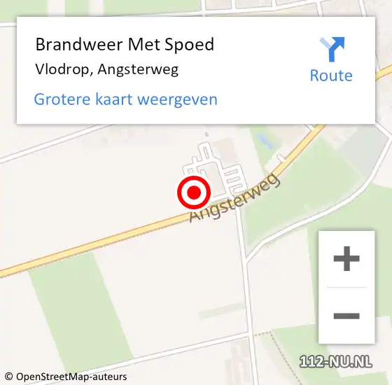 Locatie op kaart van de 112 melding: Brandweer Met Spoed Naar Vlodrop, Angsterweg op 4 september 2022 00:52