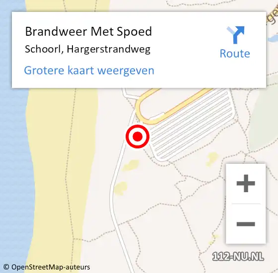 Locatie op kaart van de 112 melding: Brandweer Met Spoed Naar Schoorl, Hargerstrandweg op 4 september 2022 00:55