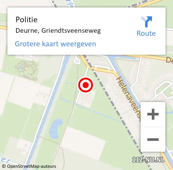 Locatie op kaart van de 112 melding: Politie Deurne, Griendtsveenseweg op 4 september 2022 01:42