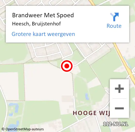 Locatie op kaart van de 112 melding: Brandweer Met Spoed Naar Heesch, Bruijstenhof op 4 september 2022 01:46