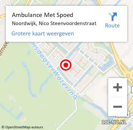 Locatie op kaart van de 112 melding: Ambulance Met Spoed Naar Noordwijk, Nico Steenvoordenstraat op 4 september 2022 03:32