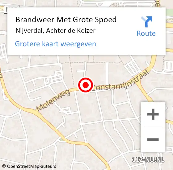 Locatie op kaart van de 112 melding: Brandweer Met Grote Spoed Naar Nijverdal, Achter de Keizer op 4 september 2022 03:57