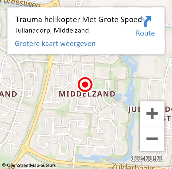 Locatie op kaart van de 112 melding: Trauma helikopter Met Grote Spoed Naar Julianadorp, Middelzand op 4 september 2022 04:28