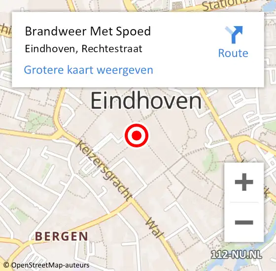 Locatie op kaart van de 112 melding: Brandweer Met Spoed Naar Eindhoven, Rechtestraat op 4 september 2022 06:10