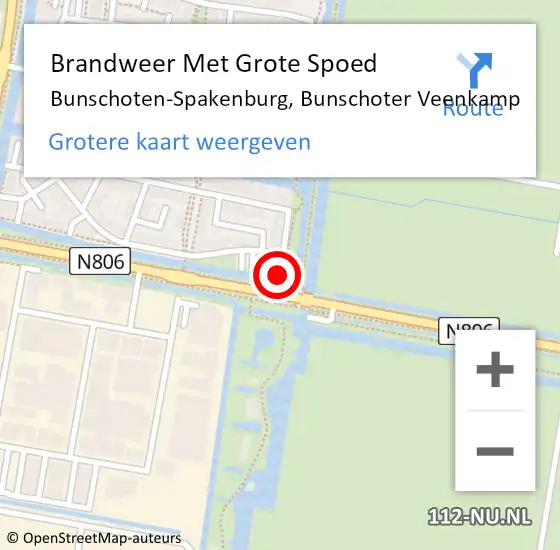 Locatie op kaart van de 112 melding: Brandweer Met Grote Spoed Naar Bunschoten-Spakenburg, Bunschoter Veenkamp op 4 september 2022 07:21