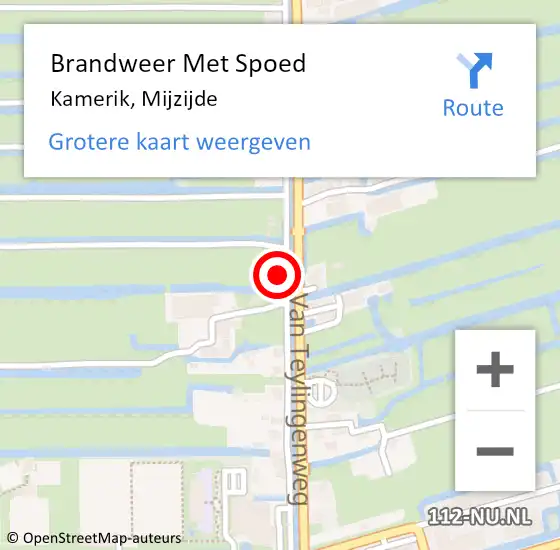 Locatie op kaart van de 112 melding: Brandweer Met Spoed Naar Kamerik, Mijzijde op 4 september 2022 08:38