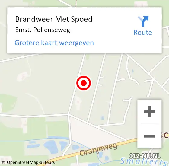 Locatie op kaart van de 112 melding: Brandweer Met Spoed Naar Emst, Pollenseweg op 4 september 2022 09:39