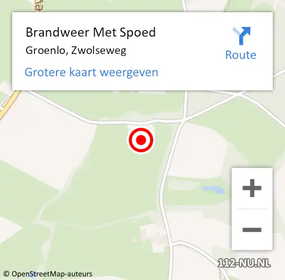 Locatie op kaart van de 112 melding: Brandweer Met Spoed Naar Groenlo, Zwolseweg op 4 september 2022 09:57