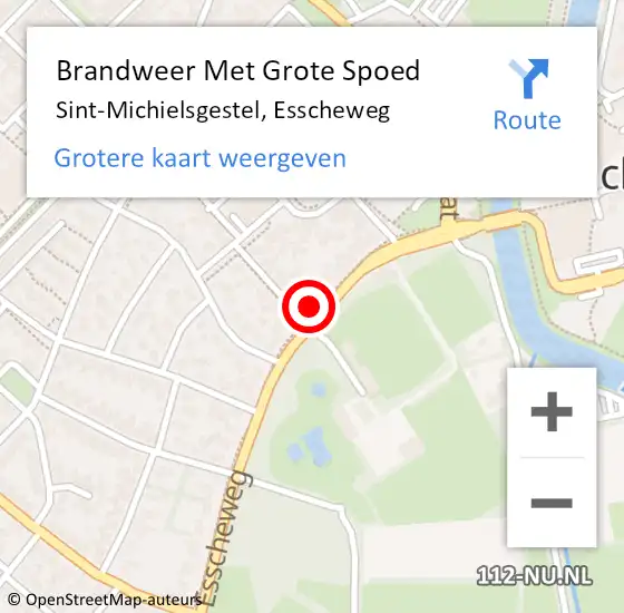 Locatie op kaart van de 112 melding: Brandweer Met Grote Spoed Naar Sint-Michielsgestel, Esscheweg op 4 september 2022 11:07