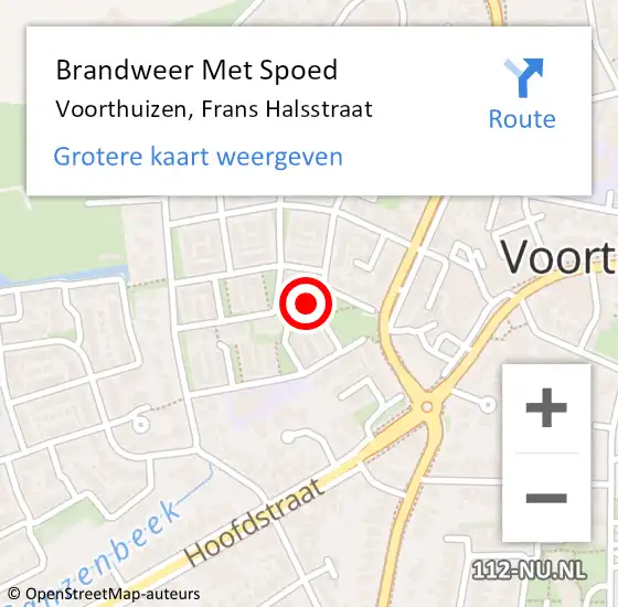 Locatie op kaart van de 112 melding: Brandweer Met Spoed Naar Voorthuizen, Frans Halsstraat op 4 september 2022 11:10