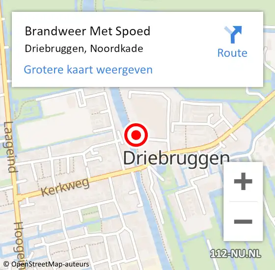 Locatie op kaart van de 112 melding: Brandweer Met Spoed Naar Driebruggen, Noordkade op 28 juli 2014 13:39