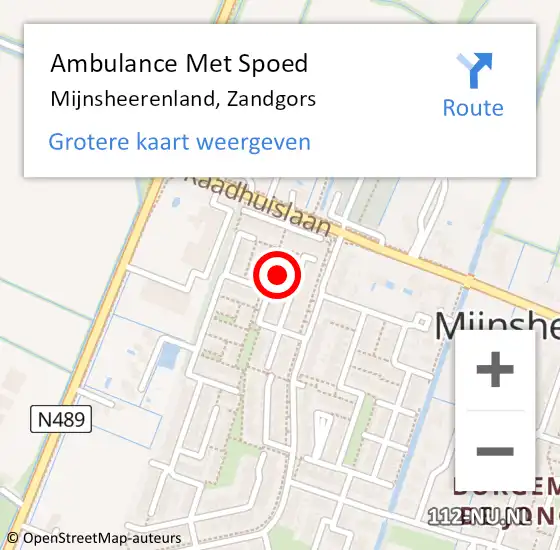 Locatie op kaart van de 112 melding: Ambulance Met Spoed Naar Mijnsheerenland, Zandgors op 4 september 2022 11:22