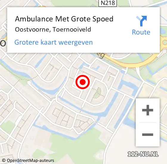 Locatie op kaart van de 112 melding: Ambulance Met Grote Spoed Naar Oostvoorne, Toernooiveld op 4 september 2022 11:37