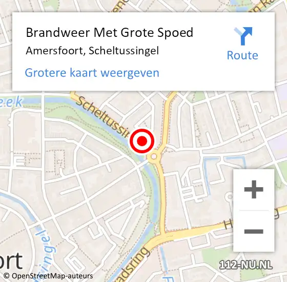 Locatie op kaart van de 112 melding: Brandweer Met Grote Spoed Naar Amersfoort, Scheltussingel op 4 september 2022 11:43