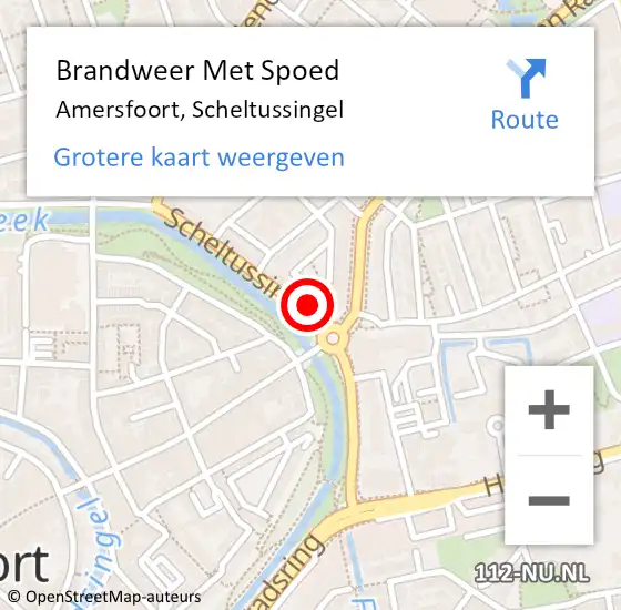 Locatie op kaart van de 112 melding: Brandweer Met Spoed Naar Amersfoort, Scheltussingel op 4 september 2022 12:14