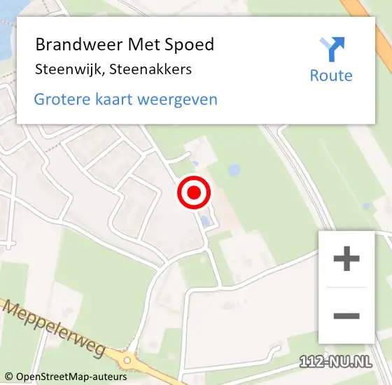 Locatie op kaart van de 112 melding: Brandweer Met Spoed Naar Steenwijk, Steenakkers op 4 september 2022 14:00