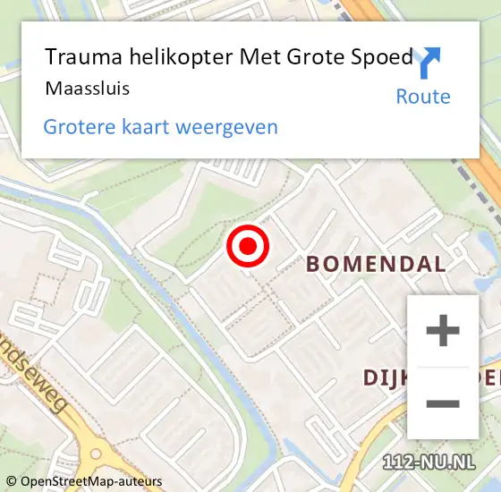 Locatie op kaart van de 112 melding: Trauma helikopter Met Grote Spoed Naar Maassluis op 4 september 2022 14:17