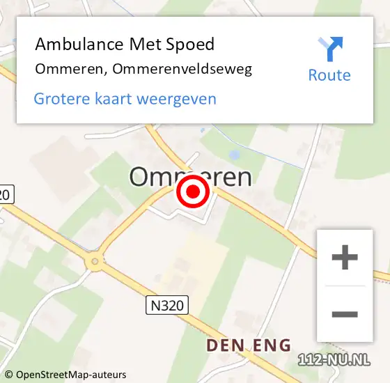 Locatie op kaart van de 112 melding: Ambulance Met Spoed Naar Ommeren, Ommerenveldseweg op 28 juli 2014 13:49