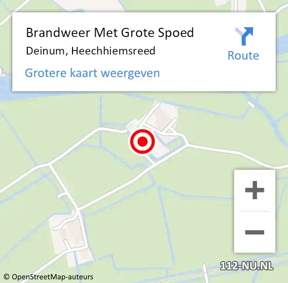 Locatie op kaart van de 112 melding: Brandweer Met Grote Spoed Naar Deinum, Heechhiemsreed op 4 september 2022 14:21