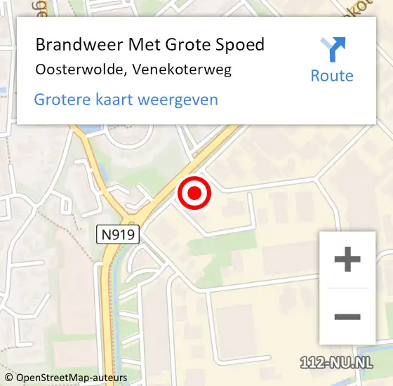 Locatie op kaart van de 112 melding: Brandweer Met Grote Spoed Naar Oosterwolde, Venekoterweg op 4 september 2022 14:23