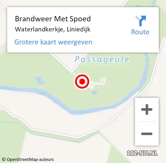 Locatie op kaart van de 112 melding: Brandweer Met Spoed Naar Waterlandkerkje, Liniedijk op 4 september 2022 14:40