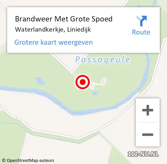 Locatie op kaart van de 112 melding: Brandweer Met Grote Spoed Naar Waterlandkerkje, Liniedijk op 4 september 2022 14:49