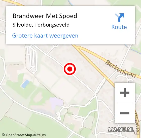 Locatie op kaart van de 112 melding: Brandweer Met Spoed Naar Silvolde, Terborgseveld op 4 september 2022 14:59