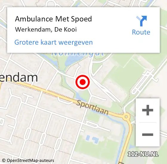 Locatie op kaart van de 112 melding: Ambulance Met Spoed Naar Werkendam, De Kooi op 9 oktober 2013 19:49