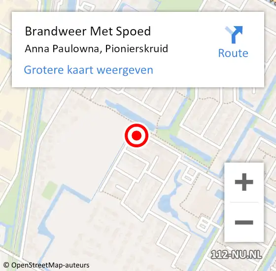 Locatie op kaart van de 112 melding: Brandweer Met Spoed Naar Anna Paulowna, Pionierskruid op 4 september 2022 15:22