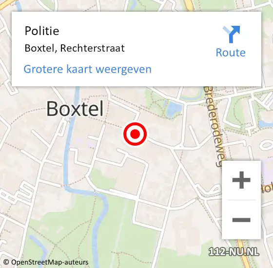 Locatie op kaart van de 112 melding: Politie Boxtel, Rechterstraat op 4 september 2022 16:00