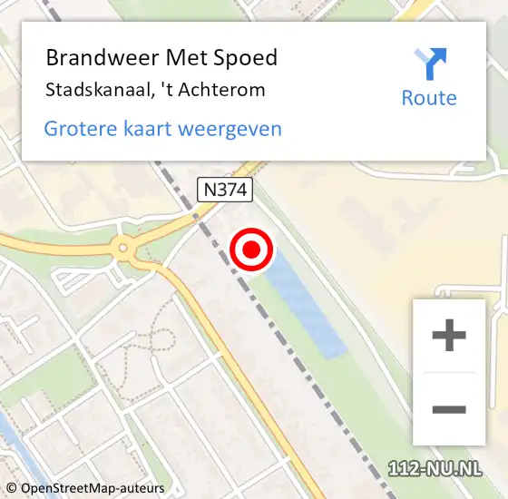 Locatie op kaart van de 112 melding: Brandweer Met Spoed Naar Stadskanaal, 't Achterom op 4 september 2022 16:38