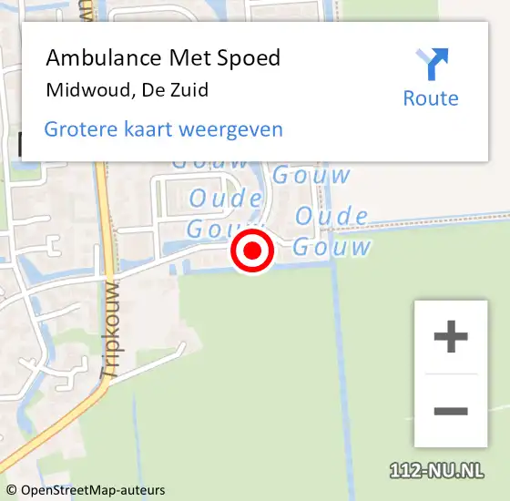 Locatie op kaart van de 112 melding: Ambulance Met Spoed Naar Midwoud, De Zuid op 4 september 2022 17:42