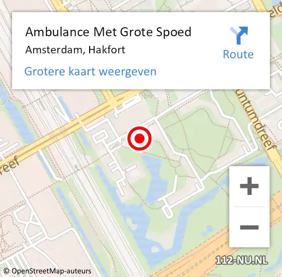 Locatie op kaart van de 112 melding: Ambulance Met Grote Spoed Naar Amsterdam-Zuidoost, Hakfort op 4 september 2022 17:44