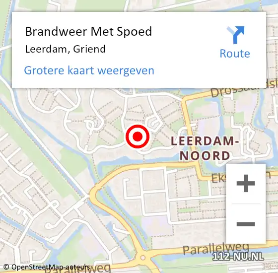 Locatie op kaart van de 112 melding: Brandweer Met Spoed Naar Leerdam, Griend op 4 september 2022 19:41