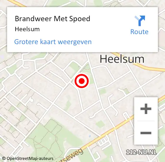 Locatie op kaart van de 112 melding: Brandweer Met Spoed Naar Heelsum op 4 september 2022 20:47