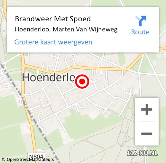 Locatie op kaart van de 112 melding: Brandweer Met Spoed Naar Hoenderloo, Marten Van Wijheweg op 28 juli 2014 14:16