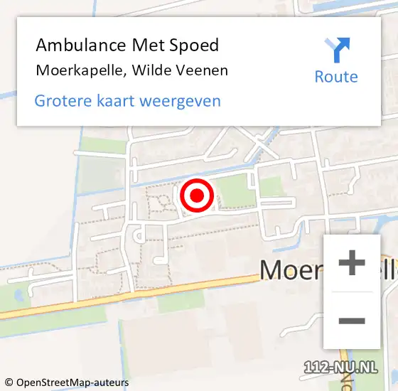 Locatie op kaart van de 112 melding: Ambulance Met Spoed Naar Moerkapelle, Wilde Veenen op 5 september 2022 03:21