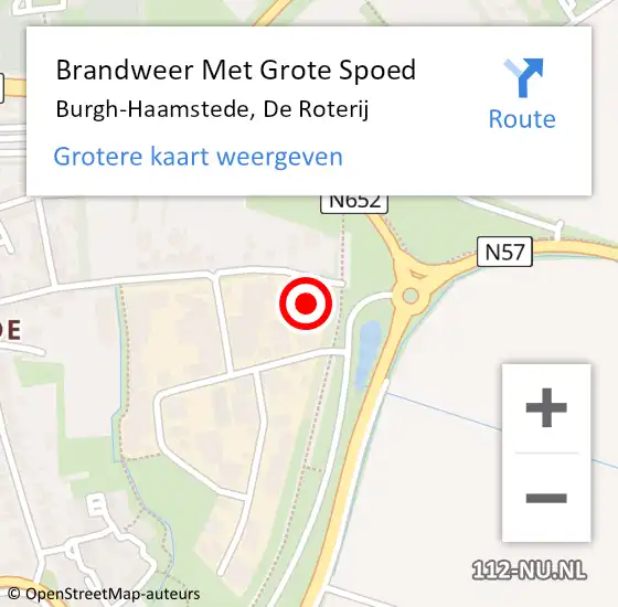 Locatie op kaart van de 112 melding: Brandweer Met Grote Spoed Naar Burgh-Haamstede, De Roterij op 5 september 2022 06:38