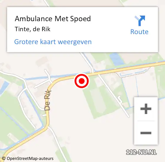 Locatie op kaart van de 112 melding: Ambulance Met Spoed Naar Tinte, de Rik op 5 september 2022 07:29