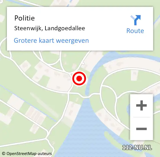 Locatie op kaart van de 112 melding: Politie Steenwijk, Landgoedallee op 5 september 2022 08:49