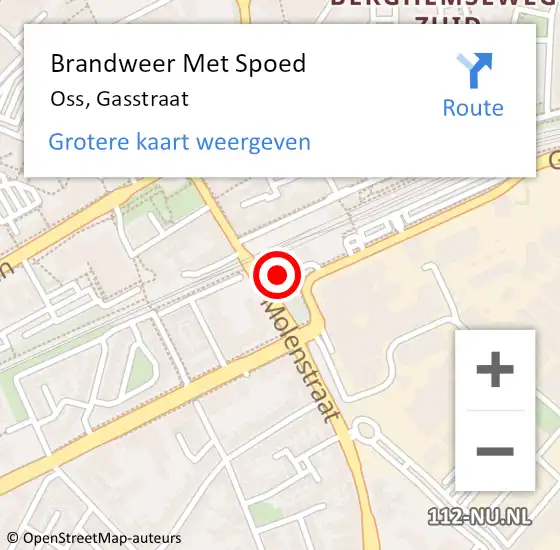 Locatie op kaart van de 112 melding: Brandweer Met Spoed Naar Oss, Gasstraat op 5 september 2022 08:54