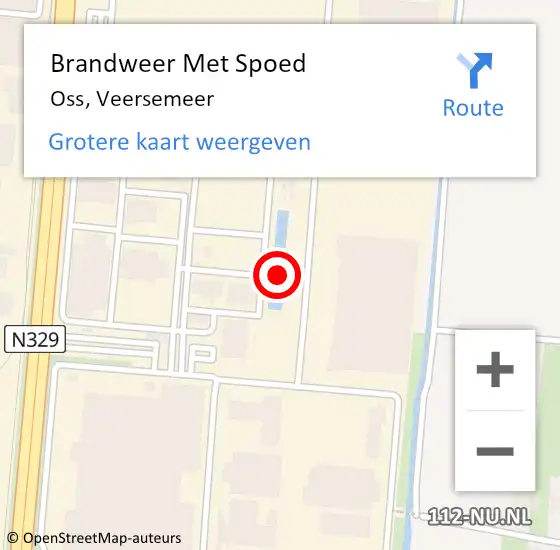 Locatie op kaart van de 112 melding: Brandweer Met Spoed Naar Oss, Veersemeer op 5 september 2022 08:58
