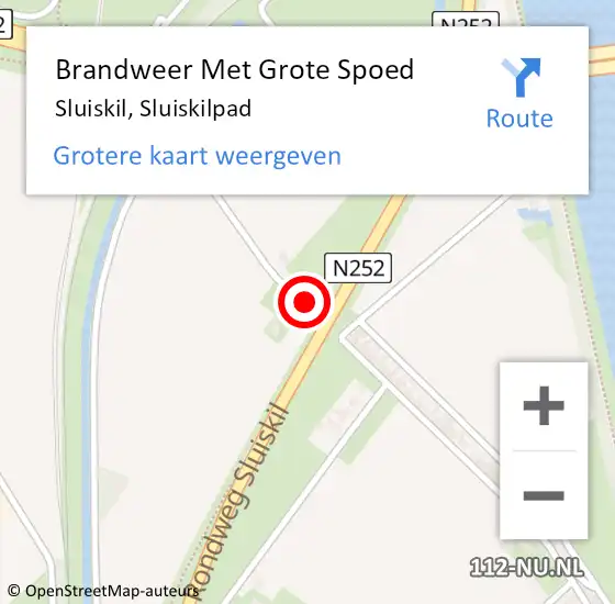 Locatie op kaart van de 112 melding: Brandweer Met Grote Spoed Naar Sluiskil, Sluiskilpad op 5 september 2022 09:03